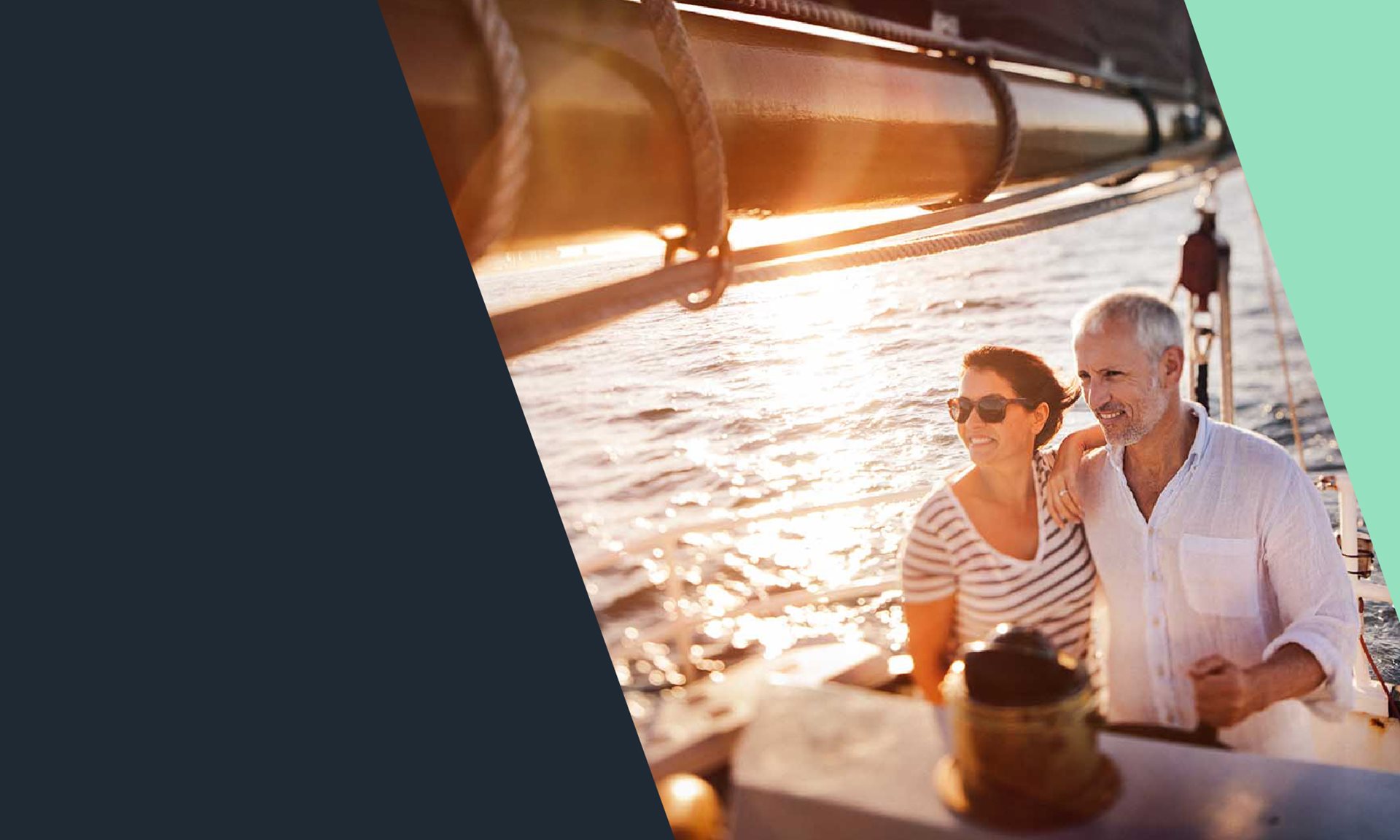 Couple looking forward on a boat