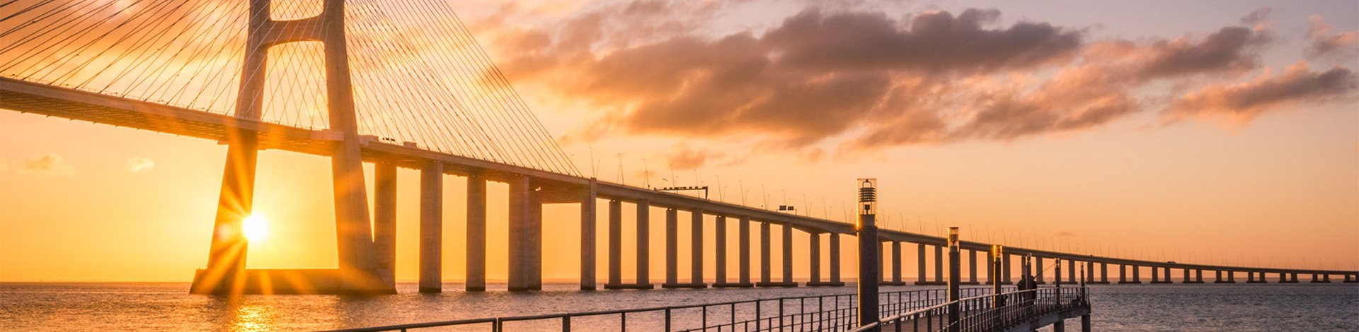 Vasco da Gama Bridge during sunrise